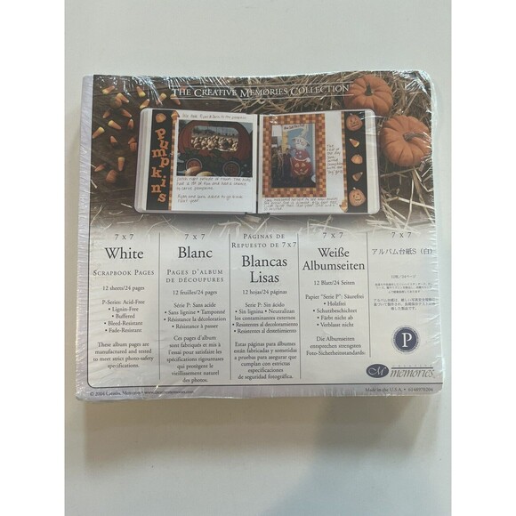 Creative Memories 2004 7 x 7 Scrapbook Pages 12 Sheets/24 Pages White New - Picture 1 of 3